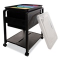 Just Launched | Advantus 55758 1 Shelf 1 Bin 14.5 in. x 18.5 in. x 21.75 in. Plastic Folding Mobile File Cart - Black image number 1