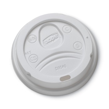CUPS AND LIDS | Dixie DL9540 10 oz. Sip-Through Hot Drink Dome Lids - White (100/Pack)