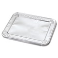  | Handi-Foil 204930 12.27 in. x 10.44 in. 30 Gauge Steam Pan Foil Lids Fits Half-Size Pan (100/Carton) image number 0