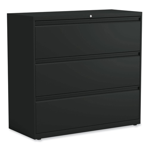 Office Filing Cabinets & Shelves | Alera 25505 42 in. x 18.63 in. x 40.25 in. 3 Legal/Letter/A4/A5 Size Lateral File Drawers - Black image number 0