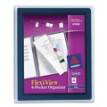 Report Covers & Pocket Folders | Avery 47696 150-Sheet Capacity 11 in. x 8.5 in. Flexi-View Six-Pocket Polypropylene Organizer - Translucent/Navy image number 0