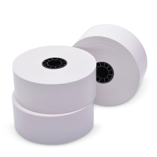 Register & Thermal Paper | PM Company ICX90230075 1.57 in. x 270 ft. Sticky Media - White (12 Rolls/Carton) image number 0