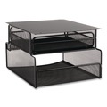 Desktop Organizers | Safco 3244BL Onyx 12.33 in. x 10 in. x 7.25 in. Under Desk Hanging Mesh Organizer with Drawer - Black image number 0