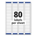 Back to School Sale | Avery 08167 0.5 in. x 1.75 in. Easy Peel Address Labels with Sure Feed Technology for Inkjet Printers - White (80/Sheet, 25 Sheets/Pack) image number 6