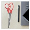 Back to School Sale | Westcott 40618 8 in. Long 3.5 in. Cut Length Value Line Stainless Steel Shears - Offset Red Handle image number 3