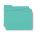 File Folders | Smead 10235 1/3-Cut Tabs Assorted Letter Size 0.75 in. Expansion Interior File Folders - Aqua (100/Box) image number 1