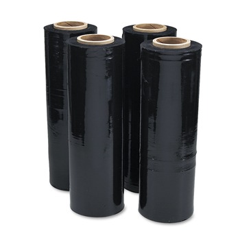 INDUSTRIAL SHIPPING SUPPLIES | Universal UNV62120 18 in. x 1500 ft. Roll 80-Gauge Stretch Film - Black (4/Carton)
