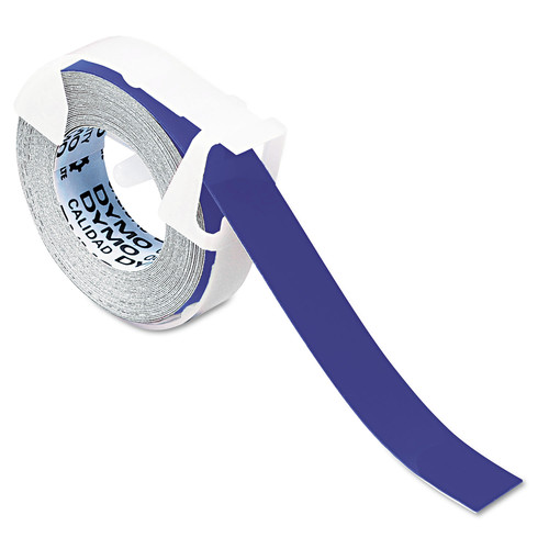 Labels | DYMO 520106 0.37 in. x 12 ft. Self-Adhesive Glossy Labeling Tape for Embossers - Blue (1-Roll) image number 0