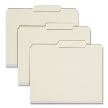 Smead 14980 Recycled Pressboard Folders with 2/5-Cut Tab - Letter, Gray-Green (25/Box)
