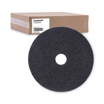 Boardwalk BWK4019BLA 19 in. Diameter Stripping Floor Pads - Black (5/Carton)