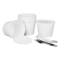 Food Trays, Containers, and Lids | Karat C-FB130W_BUNDLE 8.46 in. x 6.6 in. 130 oz. Paper Food Bucket with Lid - White (150/Carton) image number 1