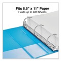 Binders | Universal UNV20733 11 in. x 8.5 in. 2 in. Capacity 3 Rings Slant D-Ring View Binder - Light Blue image number 7