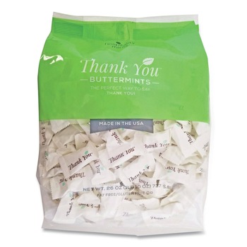 Hospitality Mints HSP19061 Thank You 26 oz. Bag Buttermints Candies