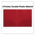 File Folders | Universal UNV20543 100-Sheet Capacity 11 in. x 8.5 in. 2-Pocket Plastic Folders - Red (10/Pack) image number 3
