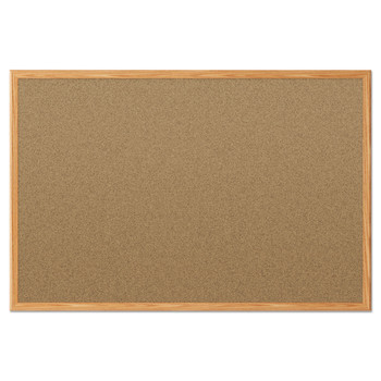 Mead 85367 48 in. x 36 in. Economy Cork Board with Oak Frame - Tan Surface/Oak Finished Fiberboard (MDF) Frame