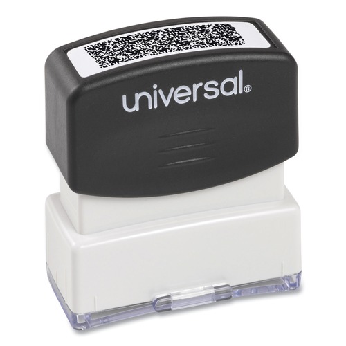 Stamps & Stamp Supplies | Universal UNV10136 Pre-Inked 1.69 in. x 0.56 in. Obscures Area Security Stamp - Black image number 0