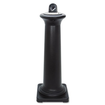 Rubbermaid Commercial FG9W3000BLA GroundsKeeper Tuscan 13 in. x 13 in. x 38.38 in. Receptacle - Black