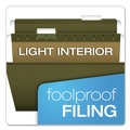 File Folders | Pendaflex 04152 1/5 Reinforced Hanging File Folders with Printable 1/5-Cut Tab Inserts - Letter Size/Standard Green (25/Box) image number 6