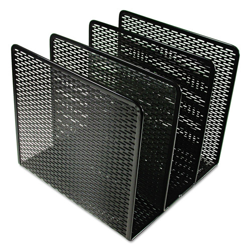 Desk Accessories & Office Organizers | Artistic ART20009 Urban Collection 8 in. x 8 in. x 7.25 in. 3 Sections Letter Size Files Punched Metal File Sorter - Black image number 0