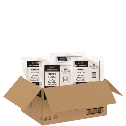 Bowls and Plates | Dart 10FBRP1 10.2 in. Diameter ProPlanet Seal Compostable Fiber Dinnerware Plate - Natural (500/Carton) image number 0