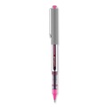 Pens | uni-ball 60384 VISION 0.7 mm Stick Roller Ball Pen - Pink Ink/Silver/Pink/Clear Barrel/Fine (1-Dozen) image number 2