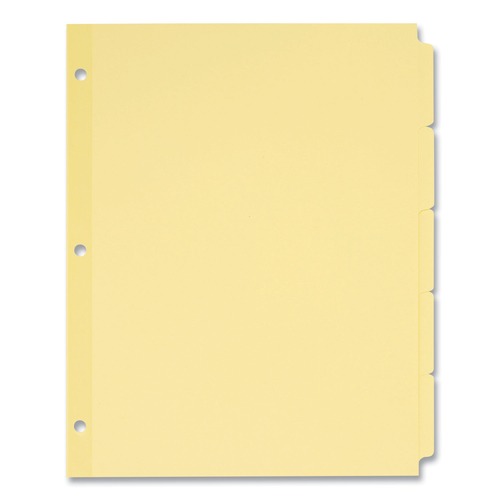 Dividers & Tabs | Avery 11501 Write and Erase 11 in. x 8.5 in. 5-Tab Plain-Tab Paper Dividers - Buff (36/Box) image number 0