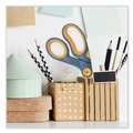 Arts & Crafts Supplies | Westcott 14850 8 in. Long x 3.25 in. Cut Length Non-Stick Titanium Bonded Scissors - Crane-Style Gray/Yellow Handle image number 4