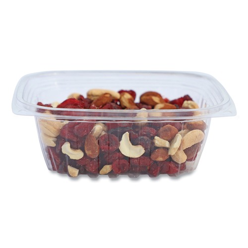Food Trays, Containers, and Lids | World Centric RDCS12 4.8 in. x 5.9 in. x 2.1 in. 12 oz. PLA Rectangular Plastic Deli Containers - Clear (900/Carton) image number 0