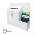 Desktop Organizers | Deflecto 79803 13.75 x 3.63 x 13.94 Plastic Suggestion Box Literature Holder with Locking Top - White image number 3