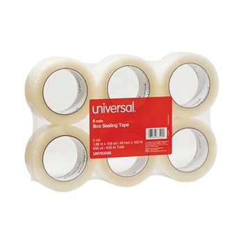 Universal UNV63500 3 in. Core 1.88 in. x 110 yds. General-Purpose Box Sealing Tape - Clear (6/Pack)