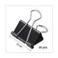 Binding Spines & Combs | Universal UNV11060 Binder Clips with Storage Tub - Mini, Black/Silver (60/Pack) image number 2