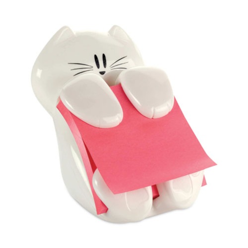 Sticky Notes & Post it | Post-it Pop-up Notes Super Sticky CAT-330 Pop-Up Note Dispenser Cat Shape, 3 X 3, White image number 0
