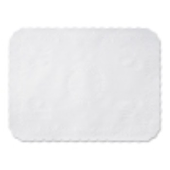 Hoffmaster TC8704472 14 in. x 19 in. Anniversary Embossed Scalloped Edge Tray Mat - White (1000/Carton)