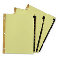 Just Launched | Avery 11352 11 in. x 8.5 in. 31-Tab Preprinted Leather 1 to 31 Tab Dividers with Gold Reinforced Edge - Black/Buff (1-Set) image number 3