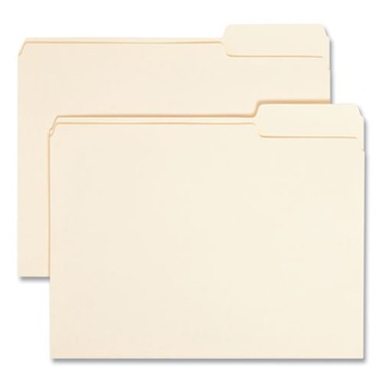 Smead 10333 Interior File Folders with 1/3-Cut Right Tabs - Letter, Manila (100/Box)