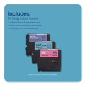 Labels | Brother P-Touch BTAG3M02 0.47 in. x 13.1 ft. Genuine P-Touch BTAG Label Tapes - White on Purple, Black on Light Blue, White on Pink image number 2