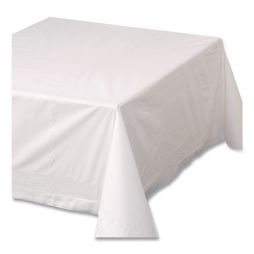 Linen and Table Accessories | Hoffmaster 210066 72 in. x 72 in. Tissue/Poly Tablecovers - White (25/Carton) image number 0