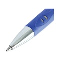 Pens | Universal 39721 0.7 mm. Medium Comfort Grip Retractable Gel Pen - Blue Ink, Gray/Blue/Silver Barrel (1-Dozen) image number 3