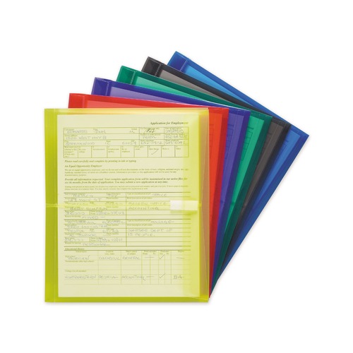 File Folders | Smead 89669 9.75 x 11.63 Poly Side-Load Fold-Over Closure Envelopes - Assorted Colors (6/Pack) image number 0