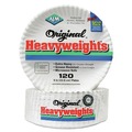 Bowls and Plates | AJM Packaging Corporation AJM OH9AJBXWH 9 in. Diameter Original Heavyweights Paper Plates - White (120/Pack, 8 Packs/Carton) image number 0