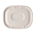 Food Trays, Containers, and Lids | World Centric CTLSCU3LF 8.9 in. x 6.9 in. x 0.4 in. Paper Fiber Lids for Fiber Containers - Natural (400/Carton) image number 0
