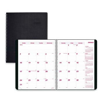 Brownline CB1262V.BLK DuraFlex 11 x 8.5 14-Month Planner - Black Cover