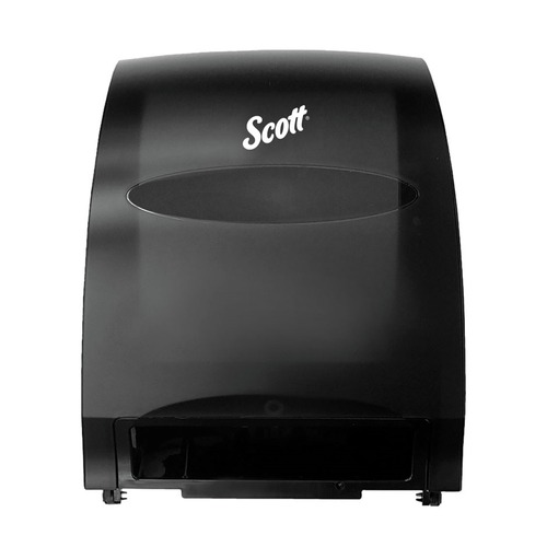 Paper Towel Holders | Scott 48860 Essential 12.7 in. x 9.57 in. x 15.76 in. Electronic Hard Roll Towel Dispenser - Black (1/Carton) image number 0
