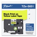 Labels | Brother P-Touch TZES651 0.94 in. x 26.2 ft. TZe Standard Adhesive Laminated Labeling Tape - Black on Yellow image number 4