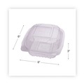 Food Trays, Containers, and Lids | Eco-Products EP-LC6 6 in. x 6 in. x 3 in. Renewable and Compostable Plastic Clamshell Hinged Food Containers - Clear (240/Carton) image number 2