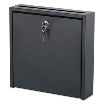 Safco 4258BL 12 x 3 x 12 Wall-Mountable Interoffice Mailbox - Black