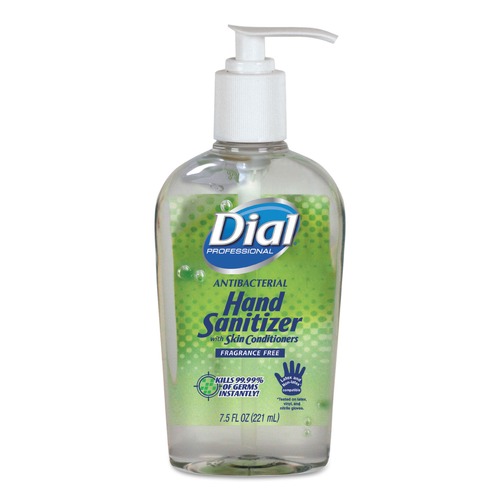 Hand Sanitizers | Dial Professional DIA 01585 7.5 oz. Antibacterial Gel Hand Sanitizer Pump Bottle - Fragrance-Free (12/Carton) image number 0