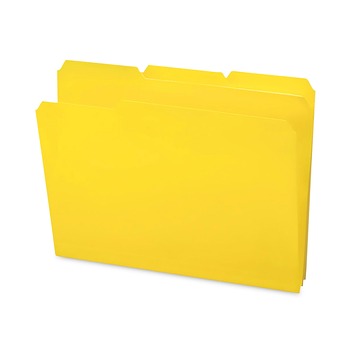 Smead 10504 0.75 in. Expansion Top Tab Poly Colored File Folders - Yellow/Letter Size (24/Box)
