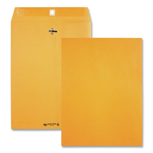 Envelopes & Mailers | Quality Park QUA38197 Clasp #97 Square Flap Clasp/Gummed Closure 10 in. x 13 in. Envelope - Brown Kraft (100/Box) image number 0