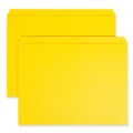 File Folders | Smead 12910 Straight Tabs Letter Size 0.75 in. Expansion Reinforced Top Tab Colored File Folders - Yellow (100/Box) image number 0